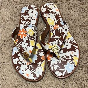 Tory Burch Floral Flip Flops